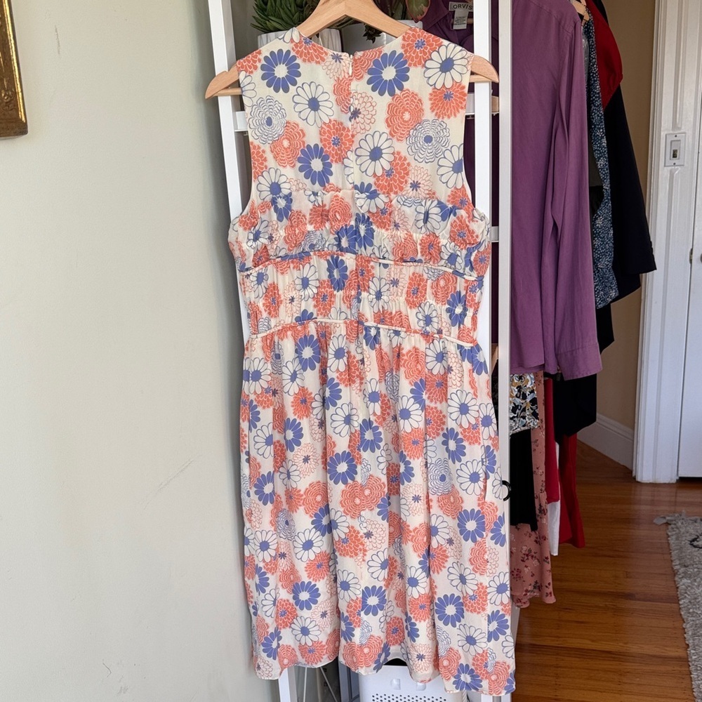 Kenzo Floral 100% Silk midi dress Sz M/ Fr 38 - Picture 4 of 8
